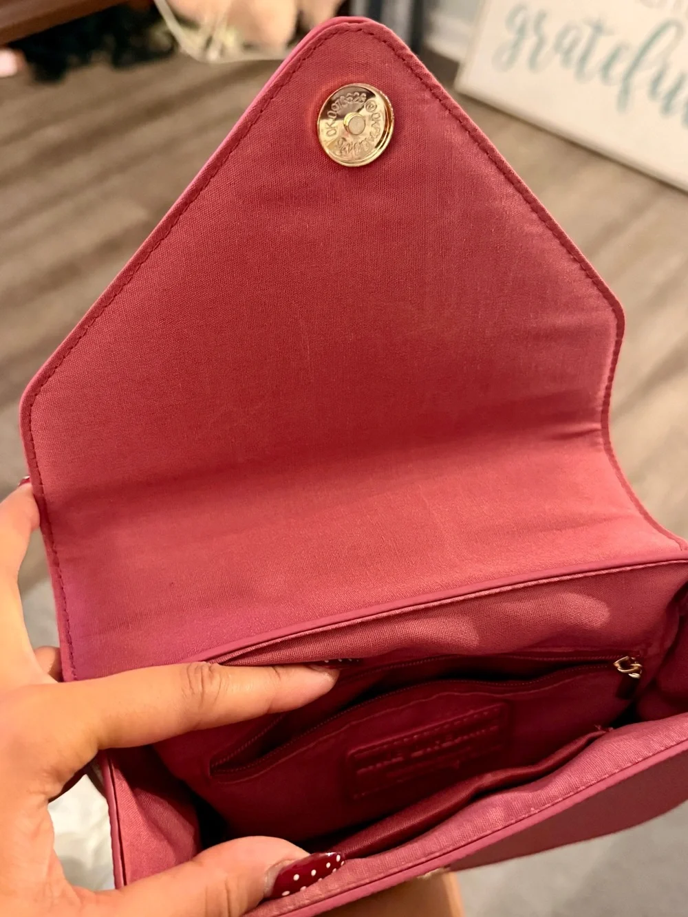 Women's Magenta Pink Chain Shoulder Bag - Sleek Envelope Crossbody